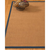 Natural Area Rugs, 100% Natural Fiber Handmade Aston, Gold Sisal Rug 6' Square, Marine Border - 6' x 6'
