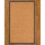 Natural Area Rugs, 100% Natural Fiber Handmade Aston, Gold Sisal Rug 6' Square, Marine Border - 6' x 6'