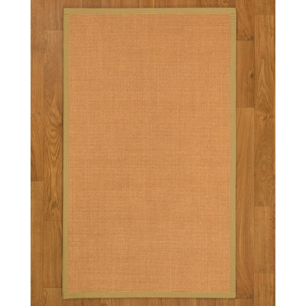 Natural Area Rugs 100%, Natural Fiber Handmade Aston, Gold Sisal Rug, Sage Border - 8' x 10'