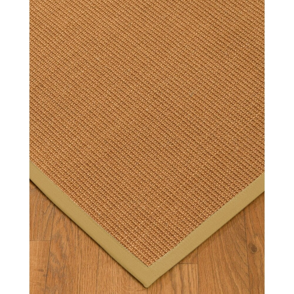 Natural Area Rugs 100%, Natural Fiber Handmade Aston, Gold Sisal Rug, Sage Border - 8' x 10'