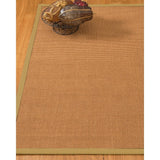 Natural Area Rugs 100%, Natural Fiber Handmade Aston, Gold Sisal Rug, Sage Border - 8' x 10'