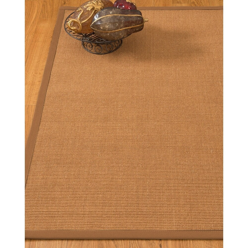 Natural Area Rugs 100%, Natural Fiber Handmade Aston, Gold Sisal Rug, Sienna Border - 2'9" x 9'