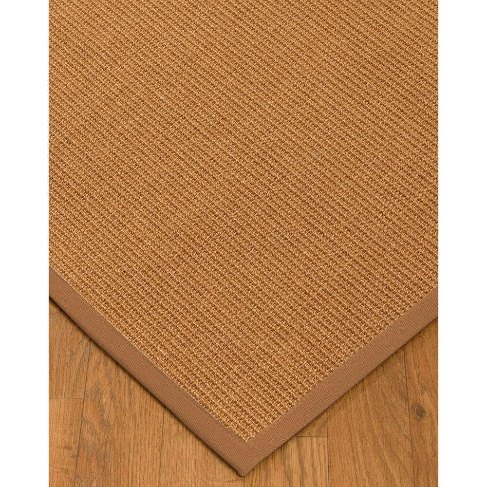 Natural Area Rugs 100%, Natural Fiber Handmade Aston, Gold Sisal Rug, Sienna Border - 2'9" x 9'