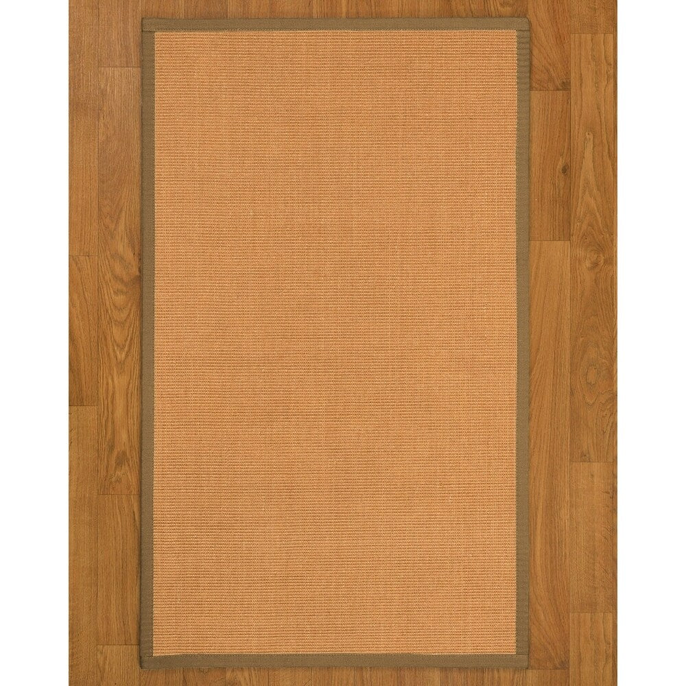 Natural Area Rugs 100%, Natural Fiber Handmade Aston, Gold Sisal Rug, Squirrel Border - 5' x 7'