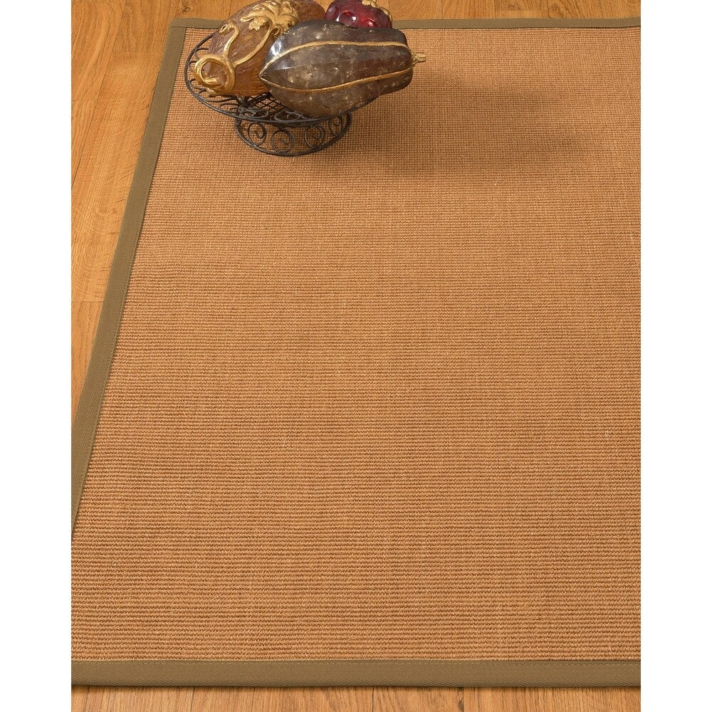 Natural Area Rugs 100%, Natural Fiber Handmade Aston, Gold Sisal Rug, Squirrel Border - 5' x 7'