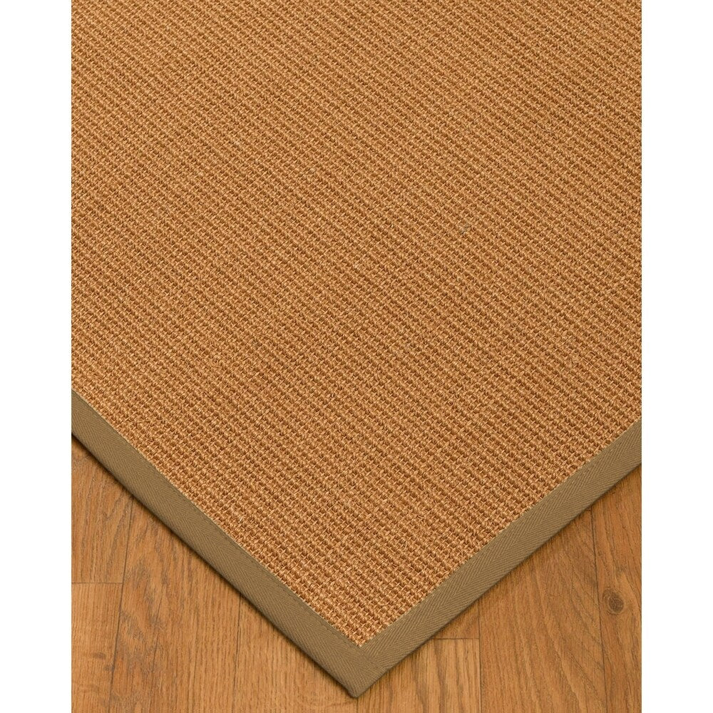 Natural Area Rugs 100%, Natural Fiber Handmade Aston, Gold Sisal Rug, Squirrel Border - 5' x 7'