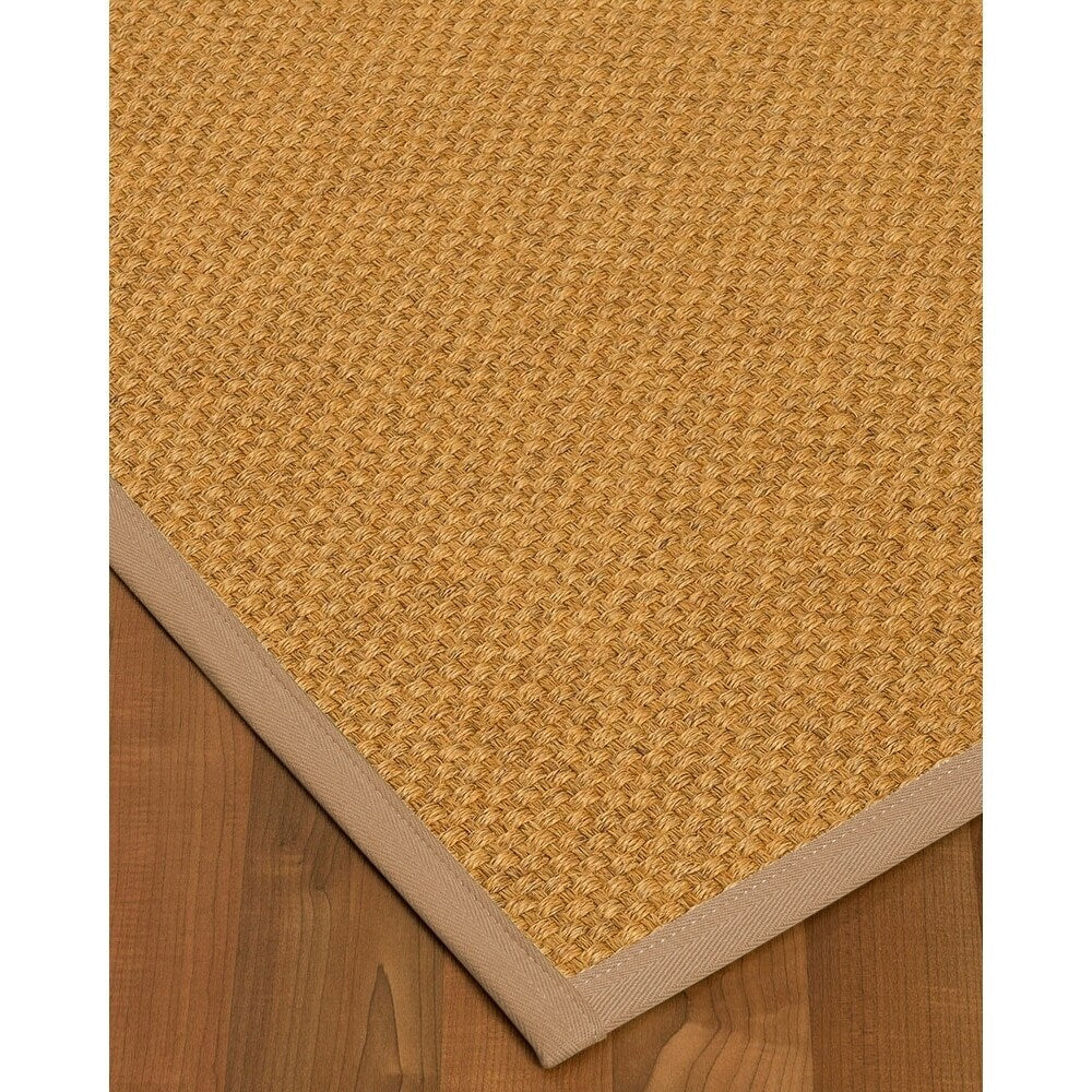 Natural Area Rugs 100%, Natural Fiber Handmade Basket Weave Amalfi, Gold/Multi Sisal Rug, Wheat Border - 6' x 9'