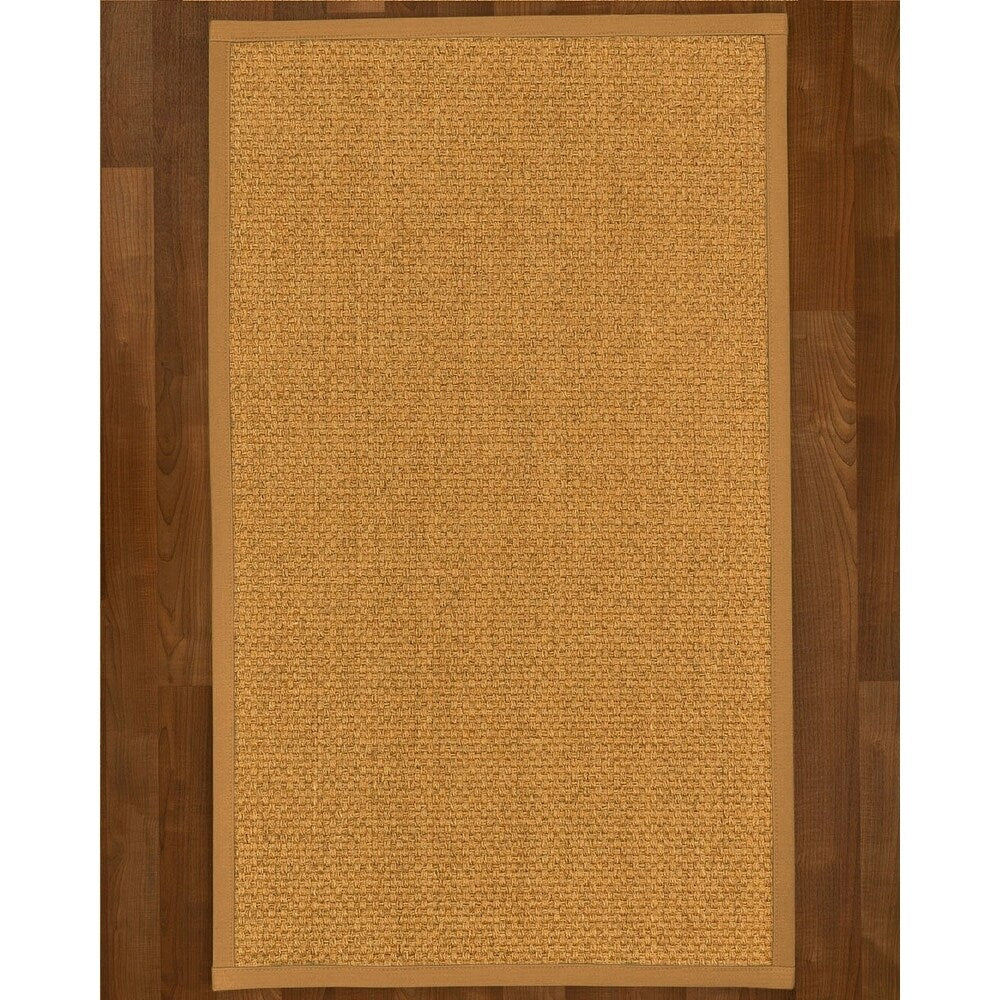 Natural Area Rugs 100%, Natural Fiber Handmade Basket Weave Amalfi, Gold/Multi Sisal Rug, Khaki Border - 12' x 15'