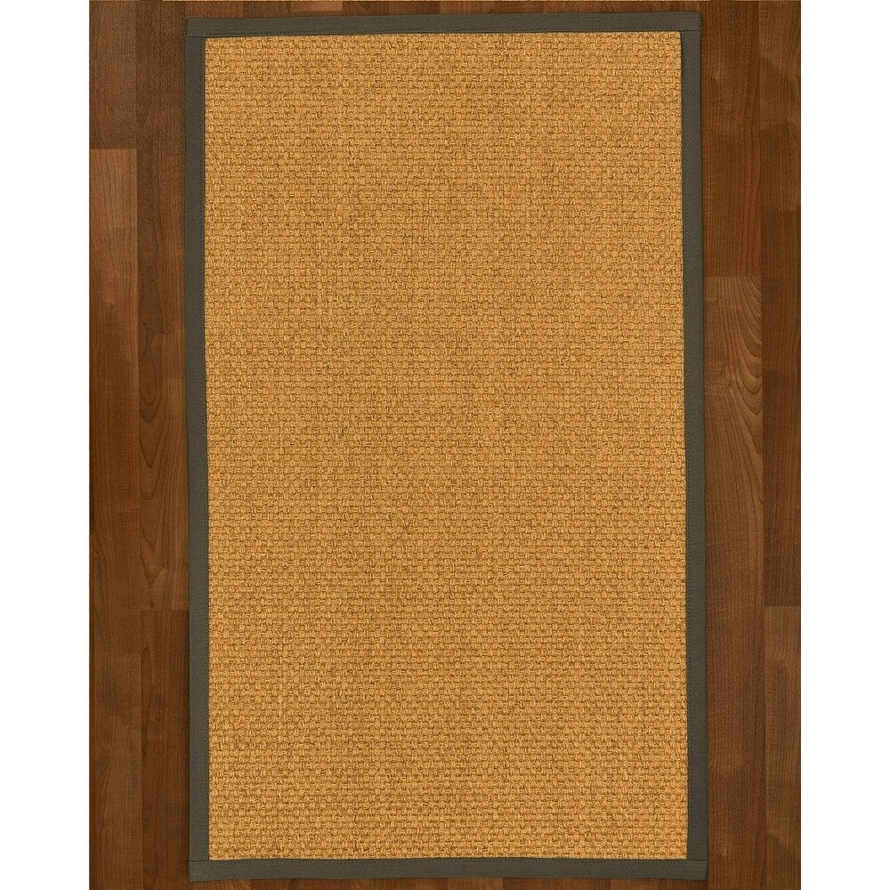Natural Area Rugs 100%, Natural Fiber Handmade Basket Weave Amalfi, Gold/Multi Sisal Rug, Moss Border - 2'9" x 9'