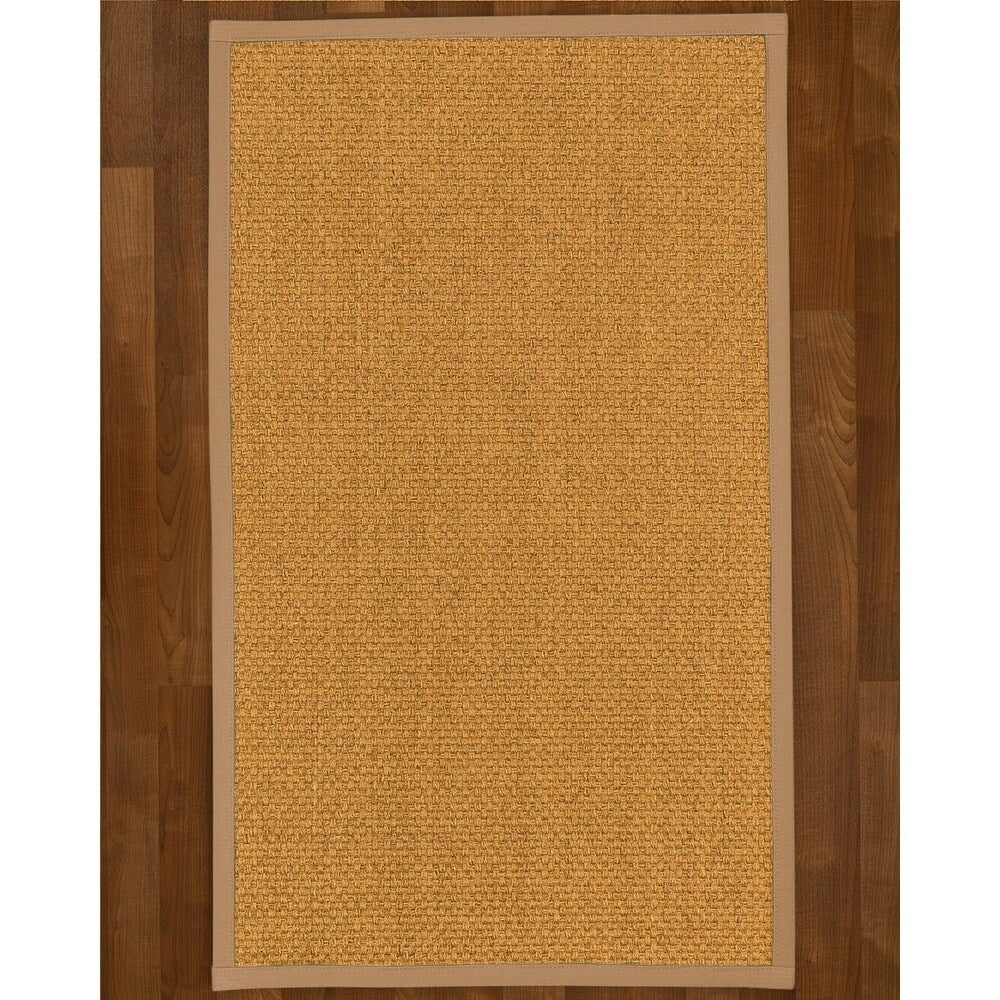 Natural Area Rugs 100%, Natural Fiber Handmade Basket Weave Amalfi, Gold/Multi Sisal Rug, Wheat Border - 12' x 18'
