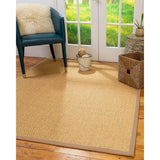 Natural Area Rugs 100%, Natural Fiber Handmade Basket Weave Amalfi, Gold/Multi Sisal Rug, Wheat Border - 12' x 18'