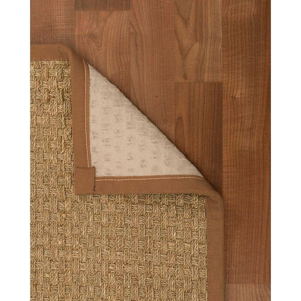 Natural Area Rugs 100%, Natural Fiber Handmade Basket Weave Basketweave, Natural Seagrass Rug (12' X 15'), Sienna Border