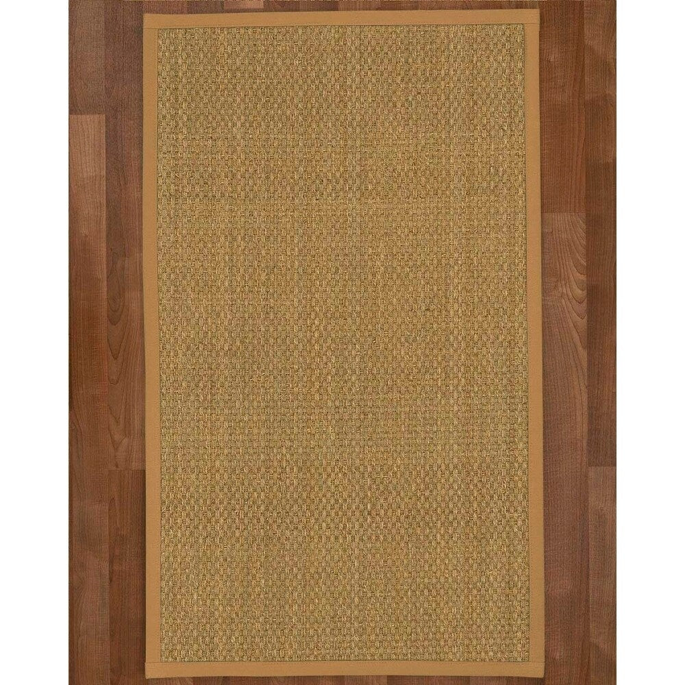 Natural Area Rugs 100%, Natural Fiber Handmade Basket Weave Calabria, Natural Seagrass Rug, Doe Border - 8' x 10'