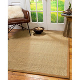 Natural Area Rugs 100%, Natural Fiber Handmade Basket Weave Calabria, Natural Seagrass Rug, Doe Border - 8' x 10'