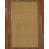 Natural Area Rugs 100%, Natural Fiber Handmade Basket Weave Calabria, Natural Seagrass Rug, Fossil Border - 9' x 12'