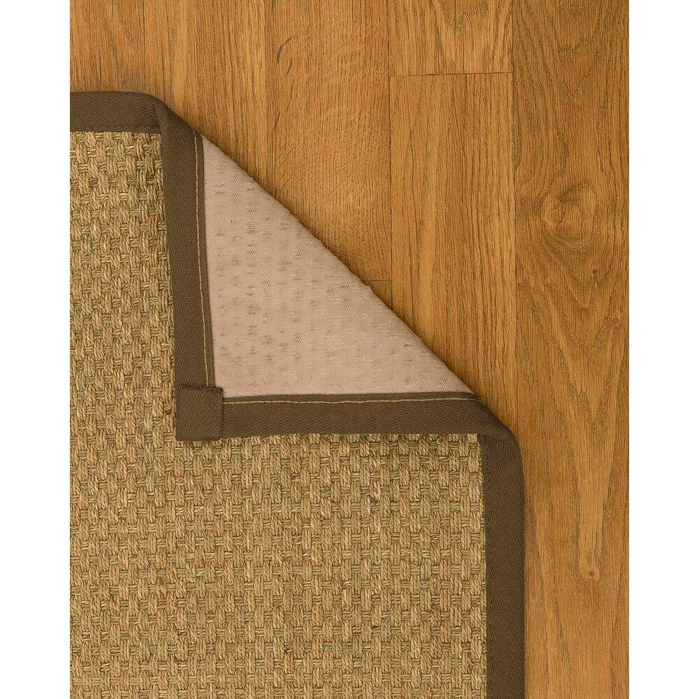 Natural Area Rugs 100%, Natural Fiber Handmade Basket Weave Calabria, Natural Seagrass Rug, Malt Border - 2'6" x 8'