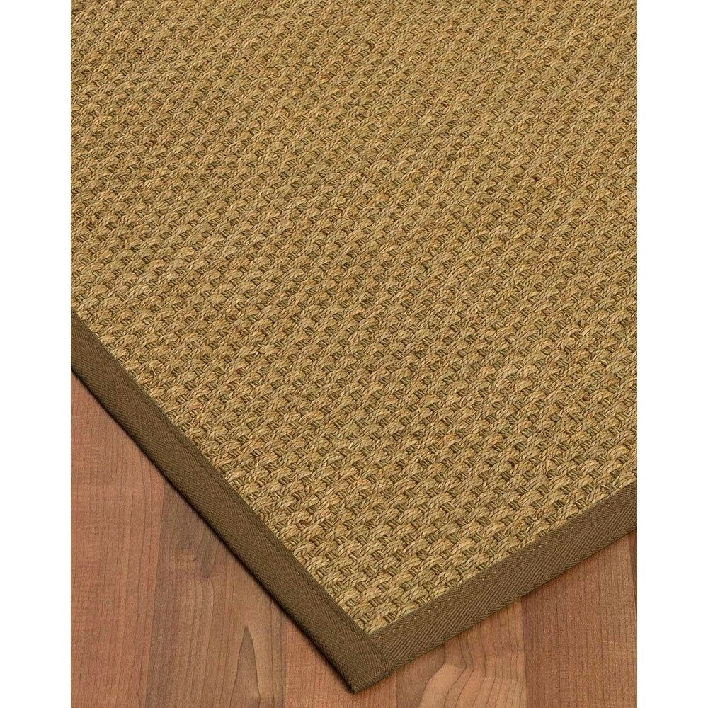 Natural Area Rugs 100%, Natural Fiber Handmade Basket Weave Calabria, Natural Seagrass Rug, Malt Border - 2'6" x 8'