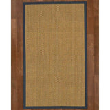 Natural Area Rugs 100%, Natural Fiber Handmade Basket Weave Calabria, Natural Seagrass Rug, Marine Border - 2' x 3'