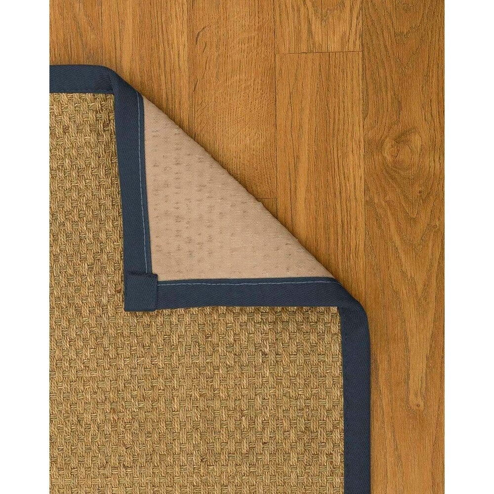 Natural Area Rugs 100%, Natural Fiber Handmade Basket Weave Calabria, Natural Seagrass Rug, Marine Border - 2' x 3'