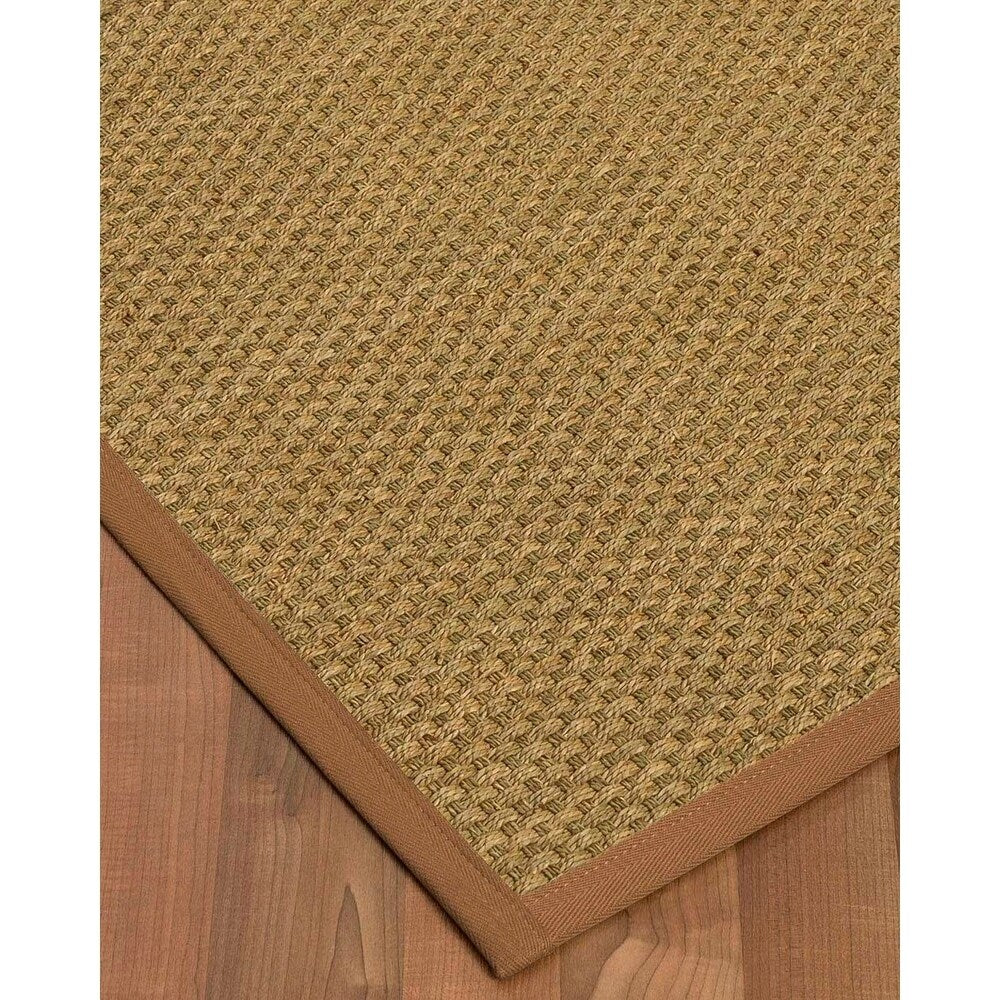 Natural Area Rugs 100%, Natural Fiber Handmade Basket Weave Calabria, Natural Seagrass Rug, Sienna Border - 12' x 15'