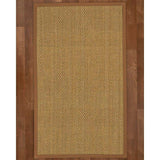 Natural Area Rugs 100%, Natural Fiber Handmade Basket Weave Calabria, Natural Seagrass Rug, Sienna Border - 12' x 15'