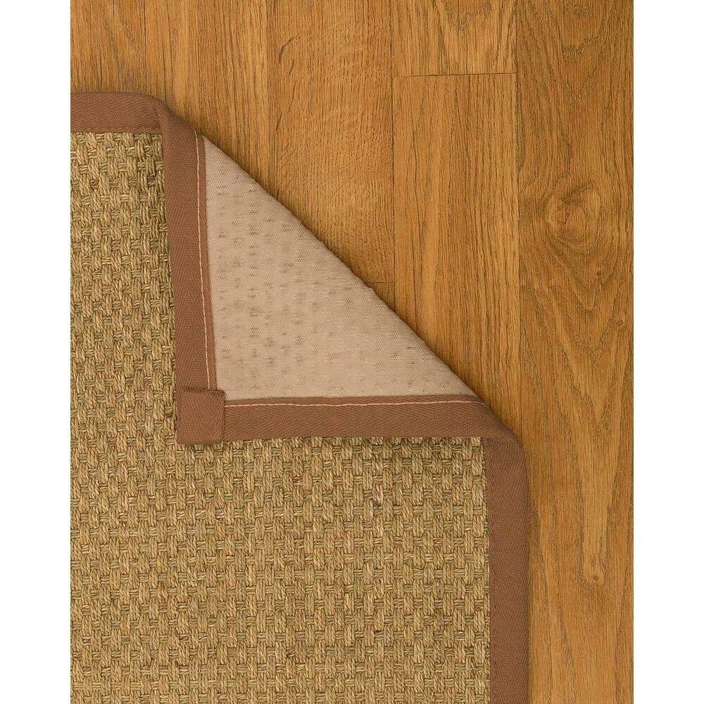 Natural Area Rugs 100%, Natural Fiber Handmade Basket Weave Calabria, Natural Seagrass Rug, Sienna Border - 12' x 15'