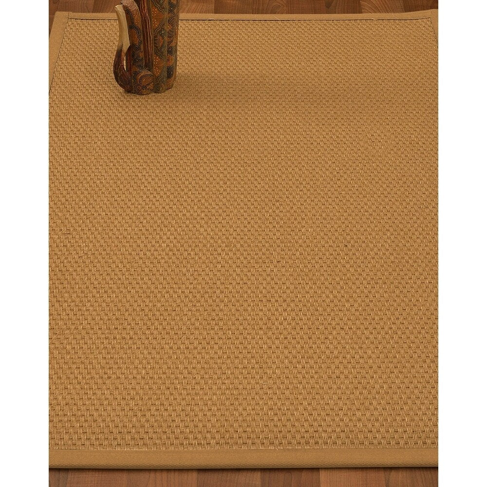 Natural Area Rugs 100%, Natural Fiber Handmade Basket Weave Carlton, Gold Sisal Rug, Doe Border - 3' x 5'