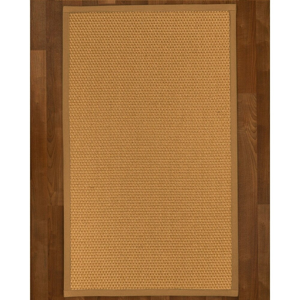 Natural Area Rugs 100%, Natural Fiber Handmade Basket Weave Carlton, Gold Sisal Rug, Doe Border - 3' x 5'