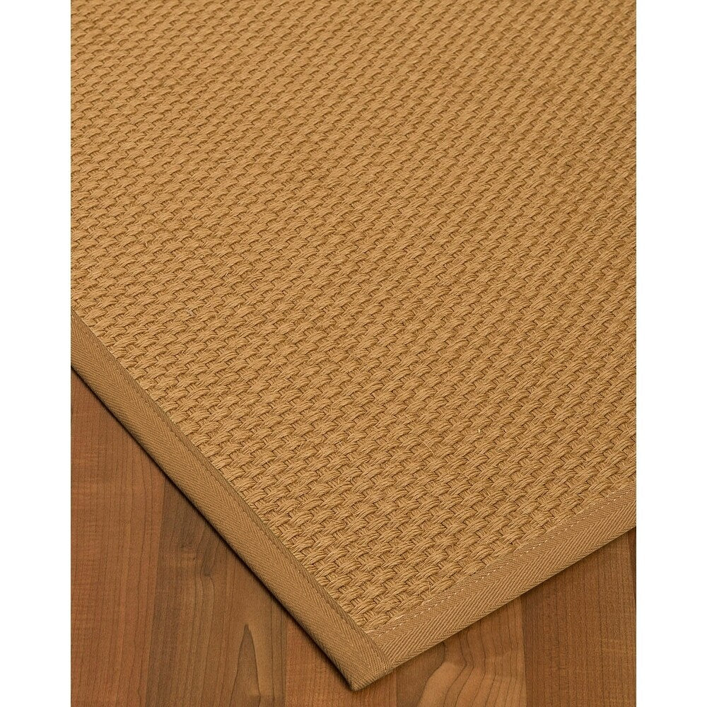 Natural Area Rugs 100%, Natural Fiber Handmade Basket Weave Carlton, Gold Sisal Rug, Doe Border - 3' x 5'