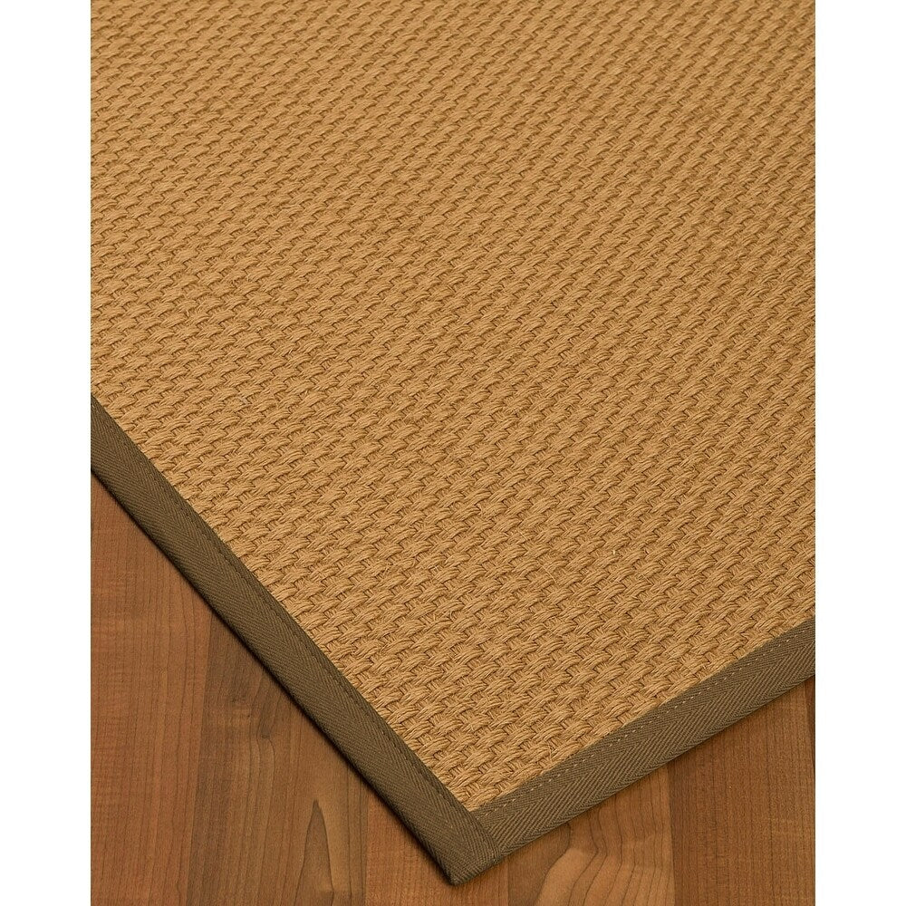 Natural Area Rugs 100%, Natural Fiber Handmade Basket Weave Carlton, Gold Sisal Rug, Malt Border - 10' x 14'