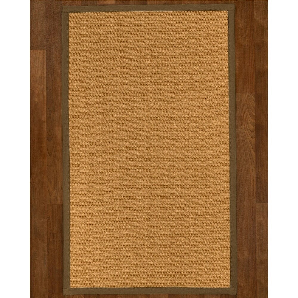 Natural Area Rugs 100%, Natural Fiber Handmade Basket Weave Carlton, Gold Sisal Rug, Malt Border - 10' x 14'