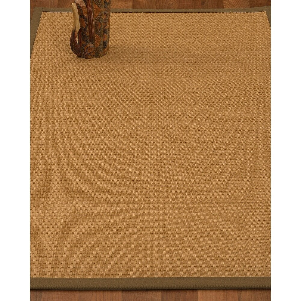 Natural Area Rugs 100%, Natural Fiber Handmade Basket Weave Carlton, Gold Sisal Rug, Malt Border - 10' x 14'