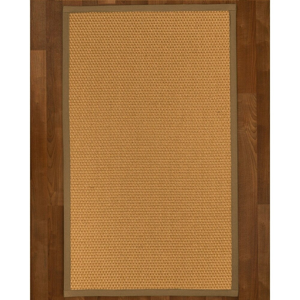 Natural Area Rugs 100%, Natural Fiber Handmade Basket Weave Carlton, Gold Sisal Rug, Squirrel Border - 6' x 9'