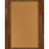 Natural Area Rugs 100%, Natural Fiber Handmade Basket Weave Carlton, Gold Sisal Rug, Squirrel Border - 6' x 9'