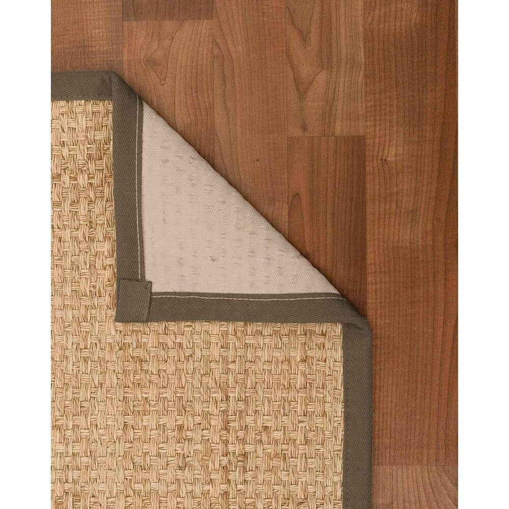 Natural Area Rugs 100%, Natural Fiber Handmade Basket Weave Miami, Natural Seagrass Rug, Fossil Border - 10' x 14'