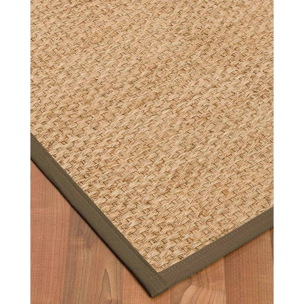 Natural Area Rugs 100%, Natural Fiber Handmade Basket Weave Miami, Natural Seagrass Rug, Fossil Border - 10' x 14'