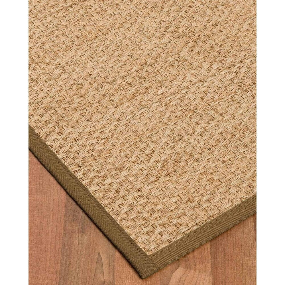 Natural Area Rugs 100%, Natural Fiber Handmade Basket Weave Miami, Natural Seagrass Rug, Malt Border - 12' x 18'