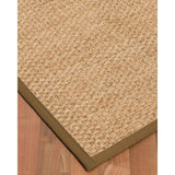 Natural Area Rugs 100%, Natural Fiber Handmade Basket Weave Miami, Natural Seagrass Rug, Malt Border - 12' x 18'
