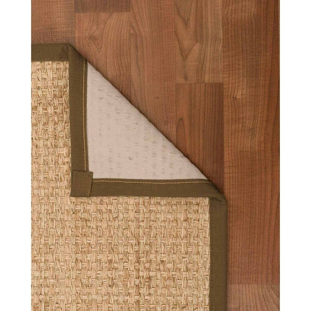 Natural Area Rugs 100%, Natural Fiber Handmade Basket Weave Miami, Natural Seagrass Rug, Malt Border - 12' x 18'