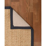 Natural Area Rugs 100%, Natural Fiber Handmade Basket Weave Miami, Natural Seagrass Rug, Midnight Blue Border - 3' x 5'