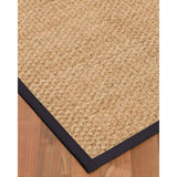 Natural Area Rugs 100%, Natural Fiber Handmade Basket Weave Miami, Natural Seagrass Rug, Midnight Blue Border - 3' x 5'