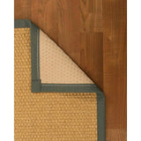 Natural Area Rugs 100%, Natural Fiber Handmade Basket Weave Rio, Beige Sisal Rug, Green Border - 10' x 14'