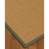 Natural Area Rugs 100%, Natural Fiber Handmade Basket Weave Rio, Beige Sisal Rug, Green Border - 10' x 14'