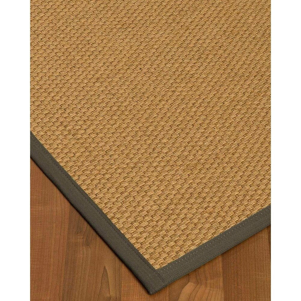 Natural Area Rugs 100%, Natural Fiber Handmade Basket Weave Rio, Beige Sisal Rug, Moss Border - 10' x 14'