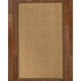Natural Area Rugs, 100% Natural Fiber Handmade Basketweave, Natural Seagrass Rug 6' Square, Malt Border - 6' x 6' Square