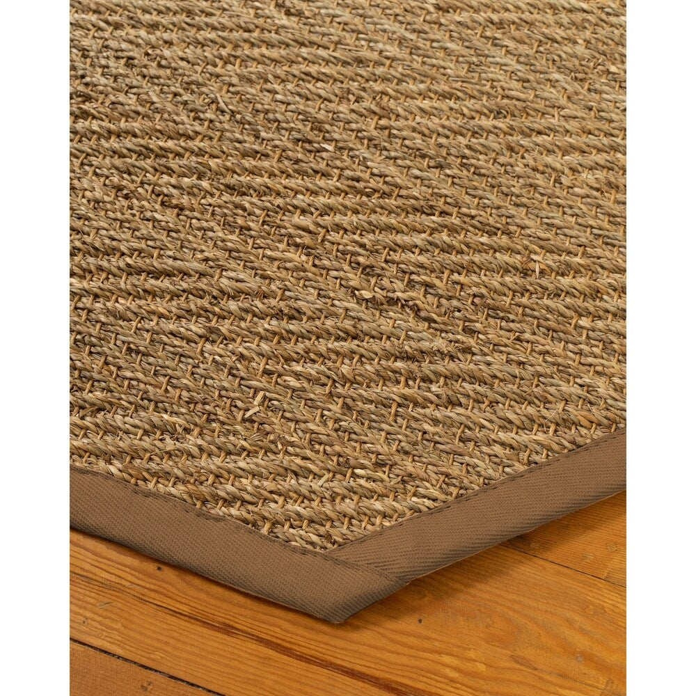 Natural Area Rugs, 100% Natural Fiber Handmade Beach, 10' Octagon Beige Seagrass Rug, Sienna Border - 10' x 10' Octagon