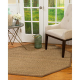 Natural Area Rugs, 100% Natural Fiber Handmade Beach, 10' Octagon Beige Seagrass Rug, Sienna Border - 10' x 10' Octagon