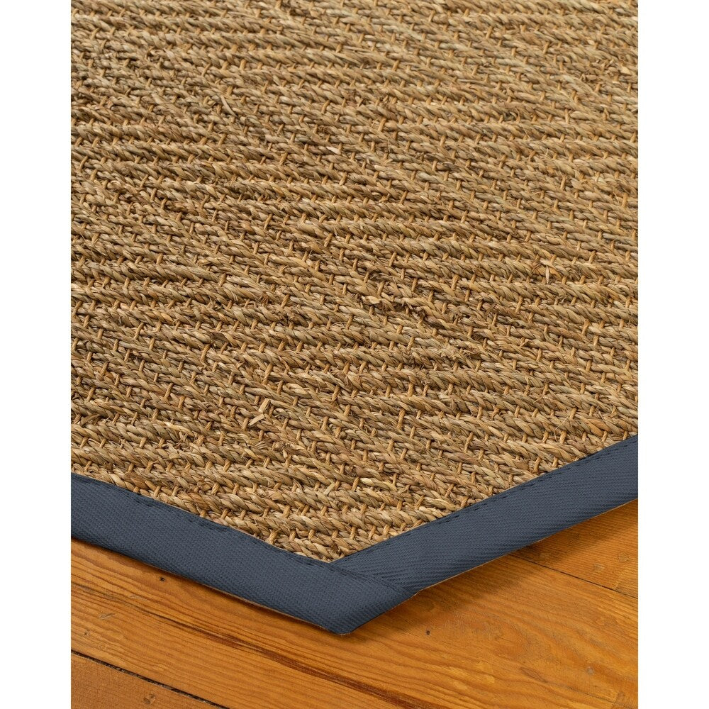 Natural Area Rugs, 100% Natural Fiber Handmade Beach, Beige Seagrass Oval Rug (8'X10'), Marine Border - 8'x10'