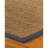 Natural Area Rugs, 100% Natural Fiber Handmade Beach, Beige Seagrass Oval Rug (8'X10'), Marine Border - 8'x10'