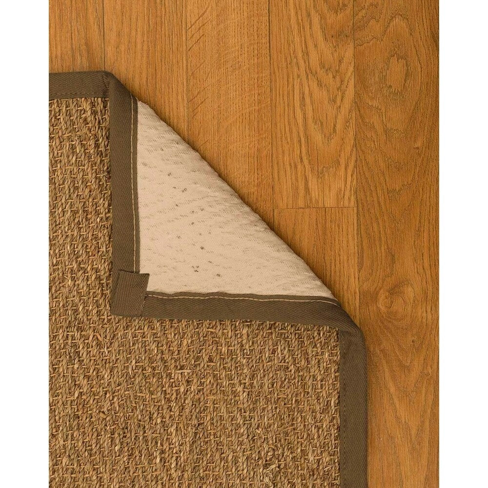 Natural Area Rugs, 100% Natural Fiber Handmade Beach, Natural Seagrass Rug 10' Square, Malt Border - 10' x 10' Square